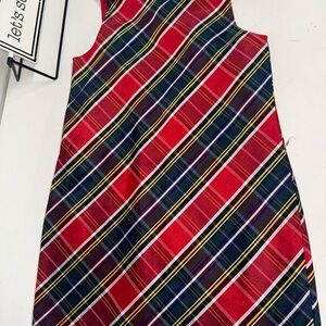 Crown and Ivy Red Plaid Sleeveless Dress Christmas satin